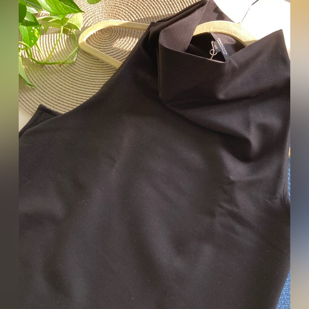 Black turtleneck blouse